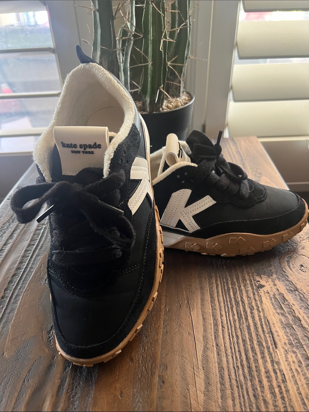 ♠️Kate Spade K as in Kate Black, White & Gum-Tone Sneakers ✨